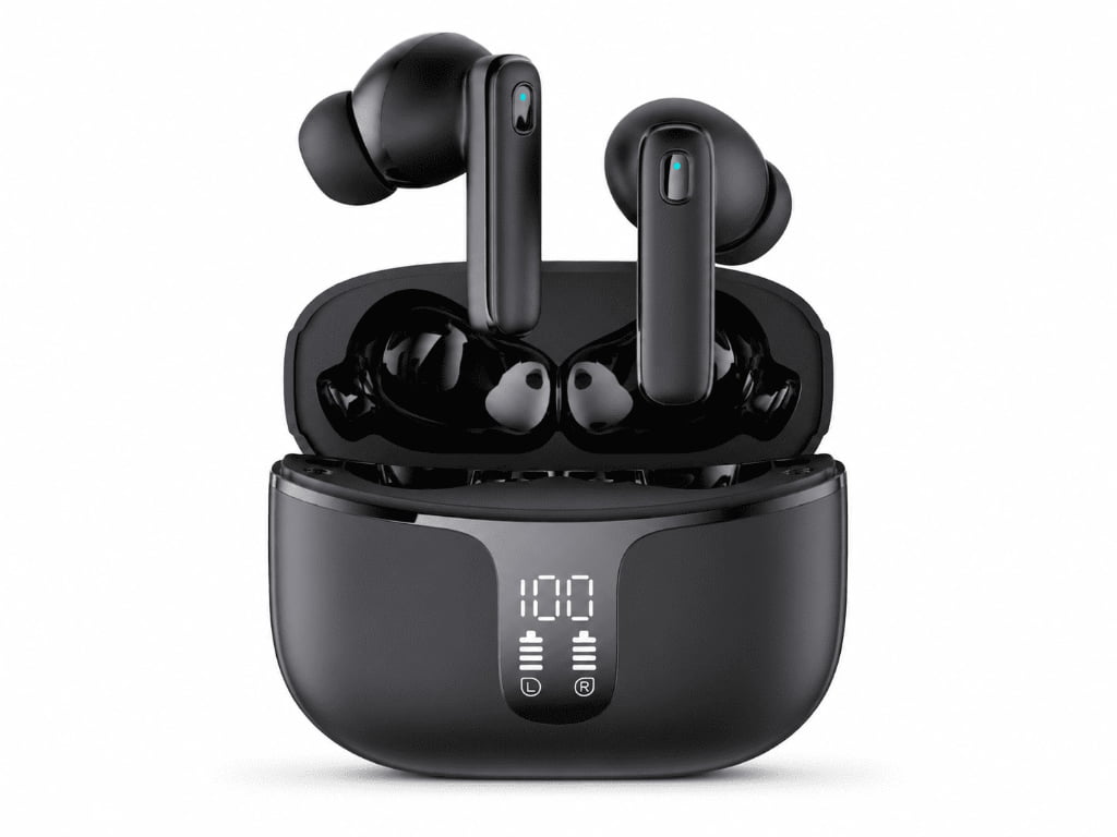 Wireless Earbuds with Digital Charging Case