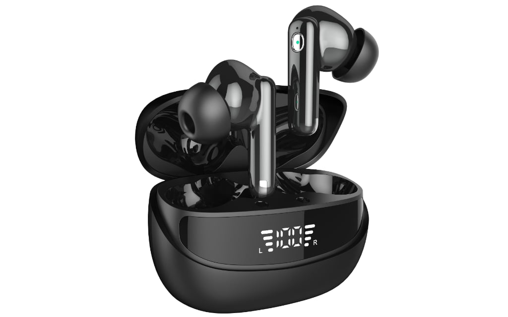 Compact Black Wireless Stereo Earbuds