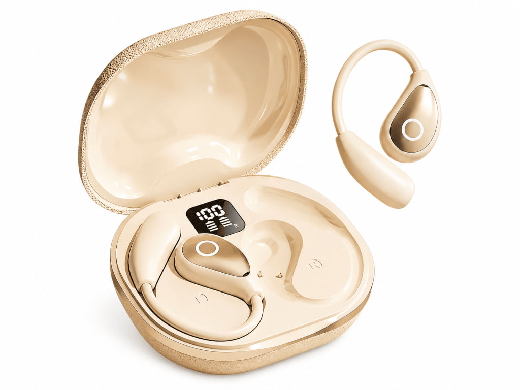 Gold Open-Ear Wireless Earbuds