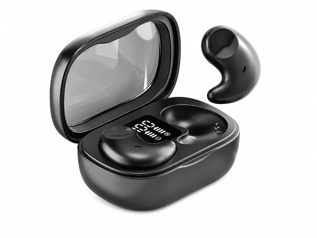 Compact Black Wireless Earbuds