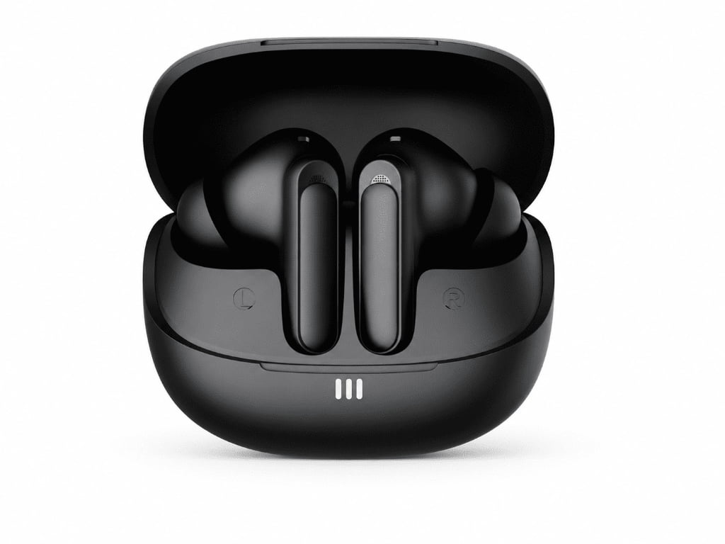 Compact Black Wireless Earbuds